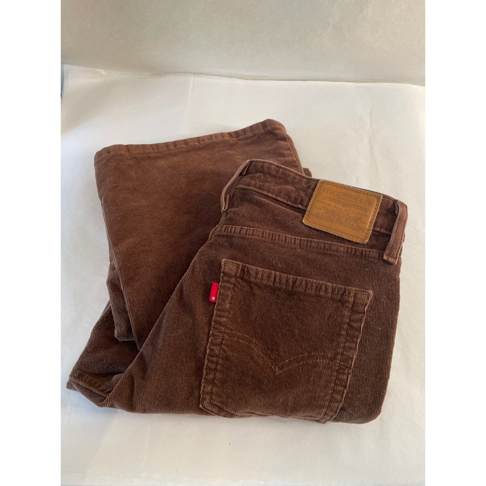 Levis 726 Flare Corduroy Pants Brown High Rise W28 L30